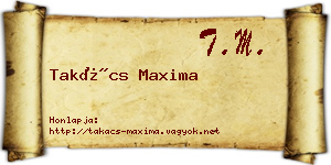Takács Maxima névjegykártya